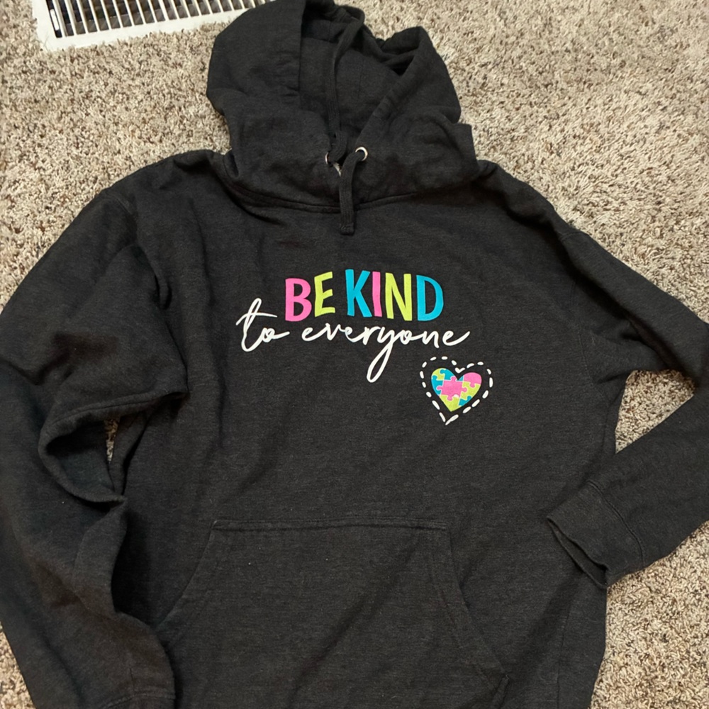 Be Kind Autism Awareness Graphic Hoodie - Black
